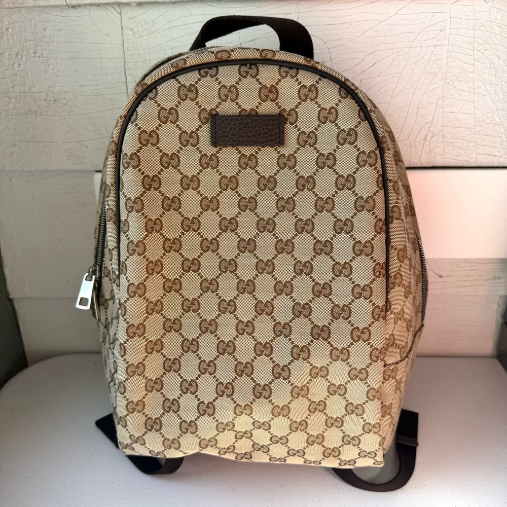 Gucci Canvas Monogrammed Backpack - image 1
